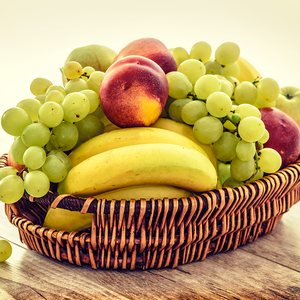 A basket of fresh seasonal fruit